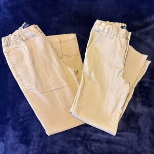 Place AND French Toast Khaki Pants Boys Size 12 & 12 Slim Both Adjustable 2 Pair